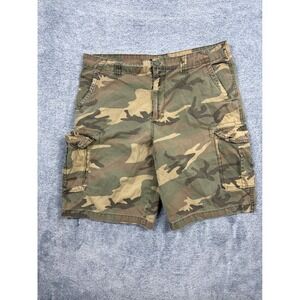 Airwalk Mens 36 Green Camo Cargo Shorts Ripstop Cotton Tactical Skater 9714